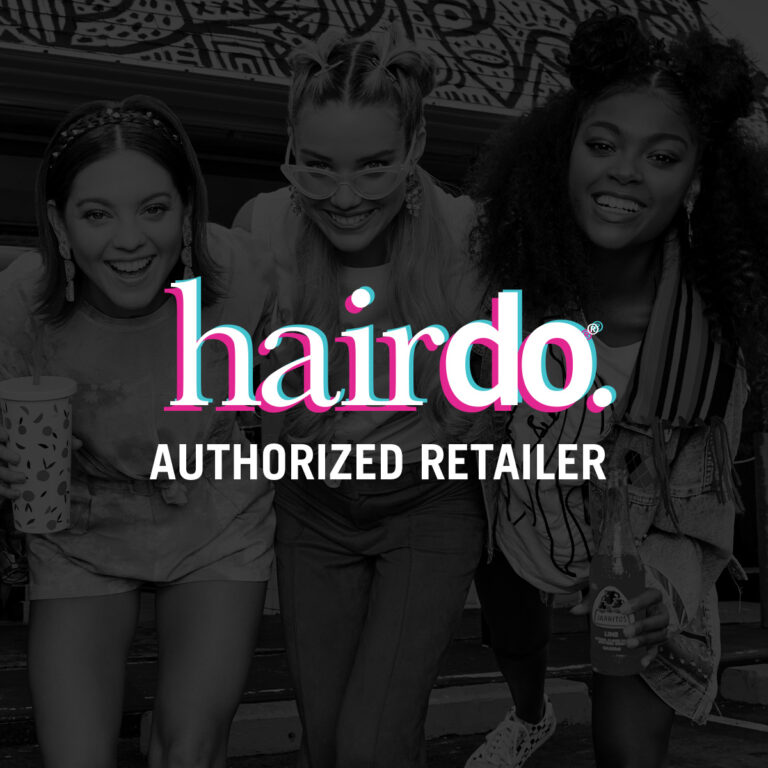 Social post with Hairdo logo and "Authorized Retailer"