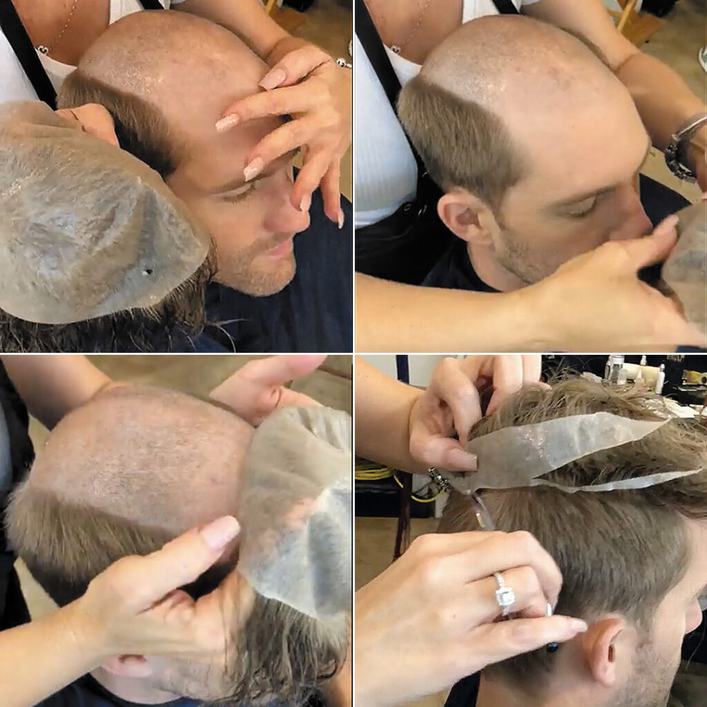 Professional installing Barber Ultra Lace by American Hairlines