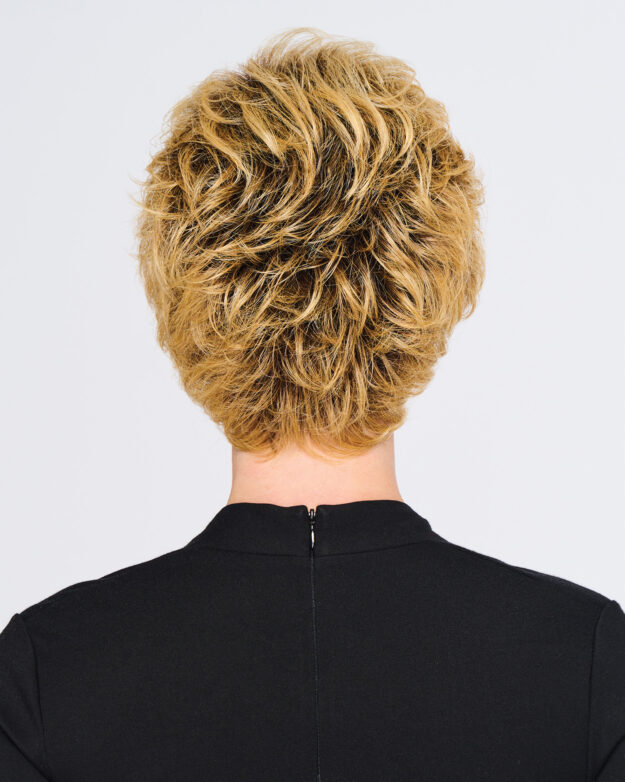 Swept Back Short Cut in SS25 Rooted Ginger Blonde