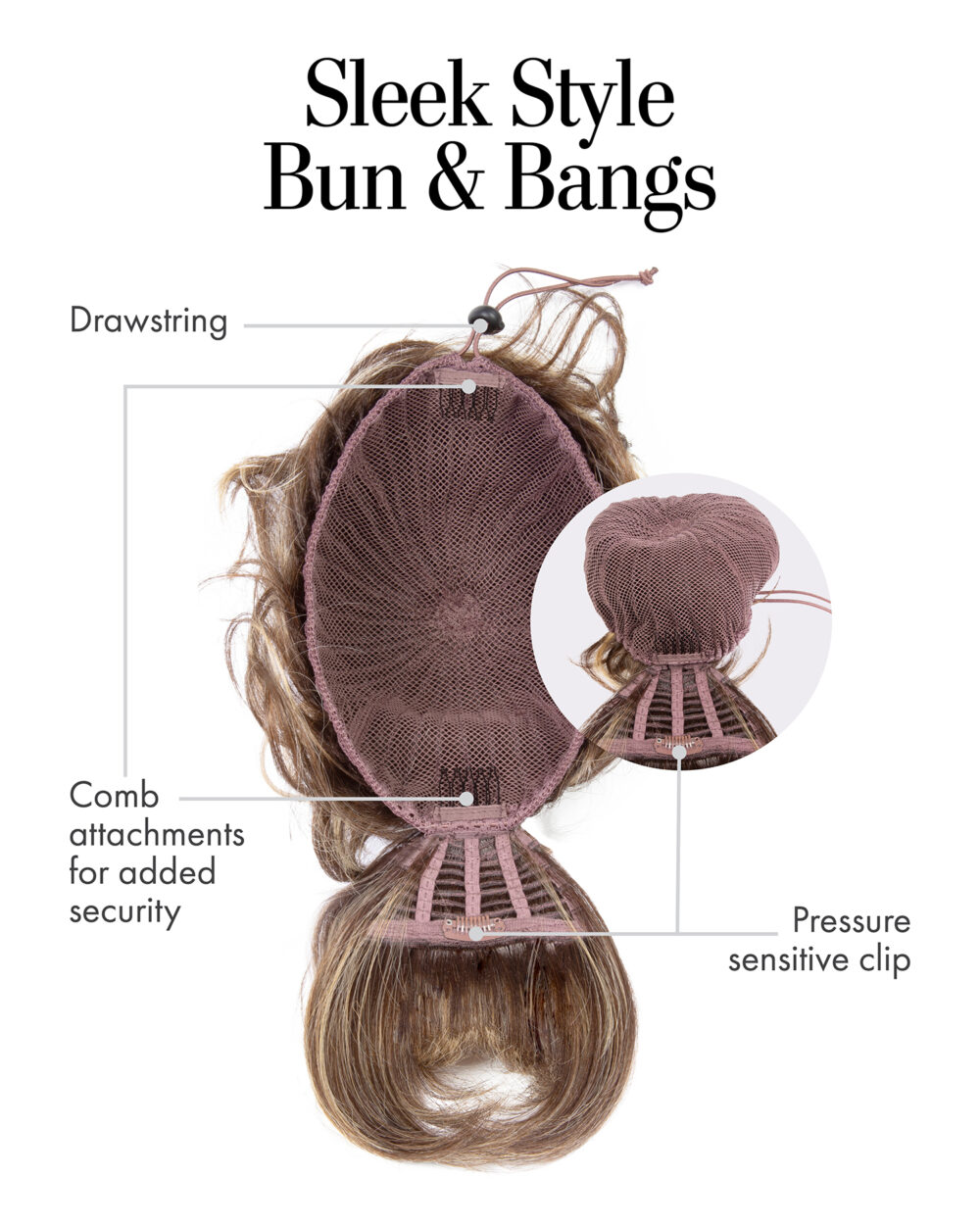 Sleek Style Bun & Bangs Cap Construction