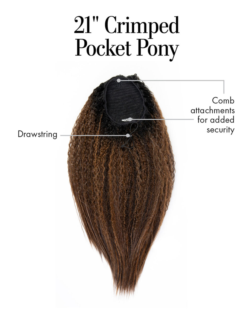 21″ Crimped Pocket Pony Cap Construction