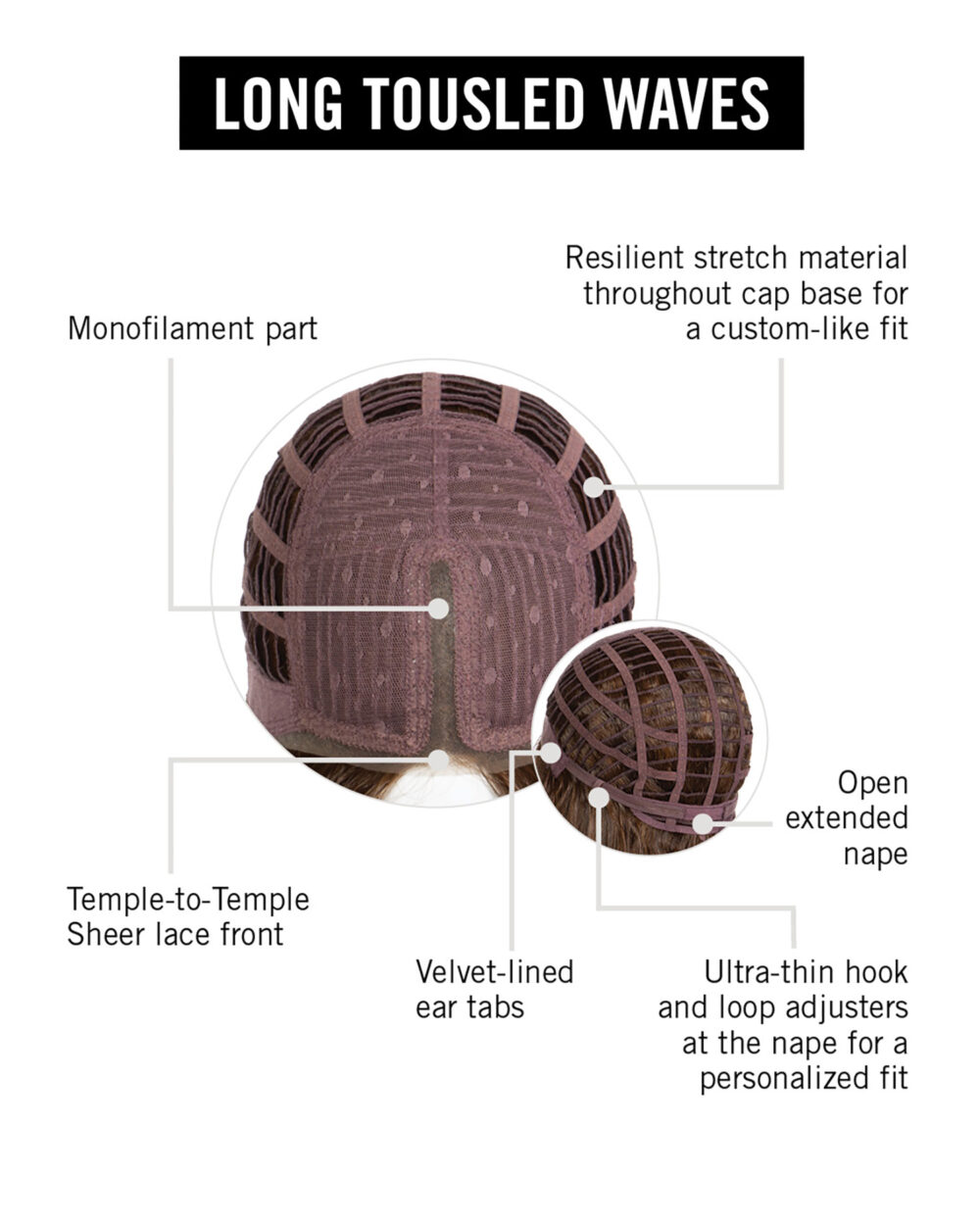 Long Tousled Waves Cap Construction