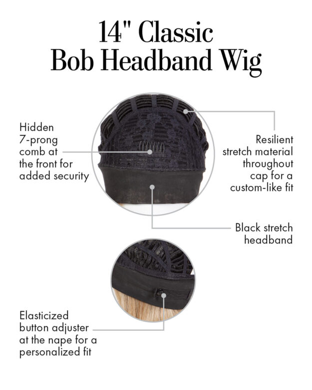 14″ Classic Bob Headband Wig Cap Construction